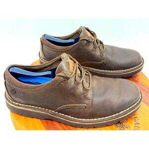 Clarks Collection Eastford Shoes Mens 9 Leather Lace Up Casual Brown